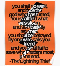 Percy Jackson And the Olympians The Lightning Thief Prophecy Poster