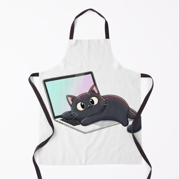 Item preview, Cute Black Cat on Laptop Illustration designed and sold by CraftoriaRealm.