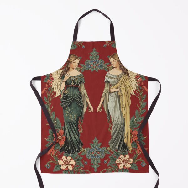 Item preview,  Gemini Zodiac Twin Goddesses Christmas Vintage Astrology Art Print designed and sold by freackly.