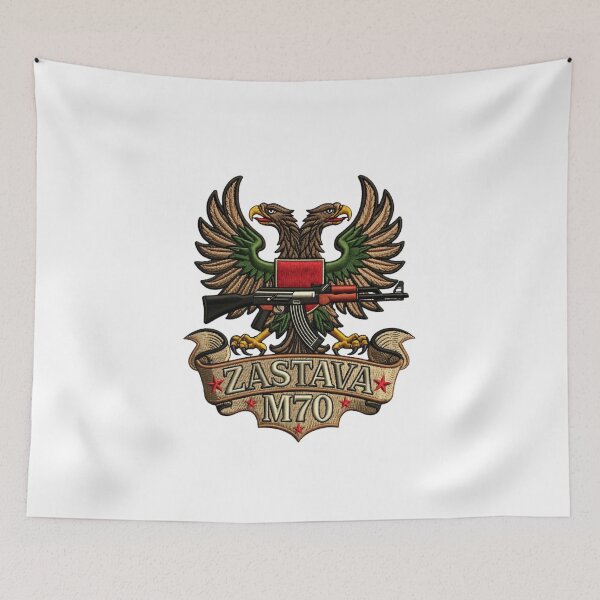 Item preview, Zastava M70 AK Faux Embroidery Patch ZPAP Serbian Eagle Sticker designed and sold by GeniePixel.