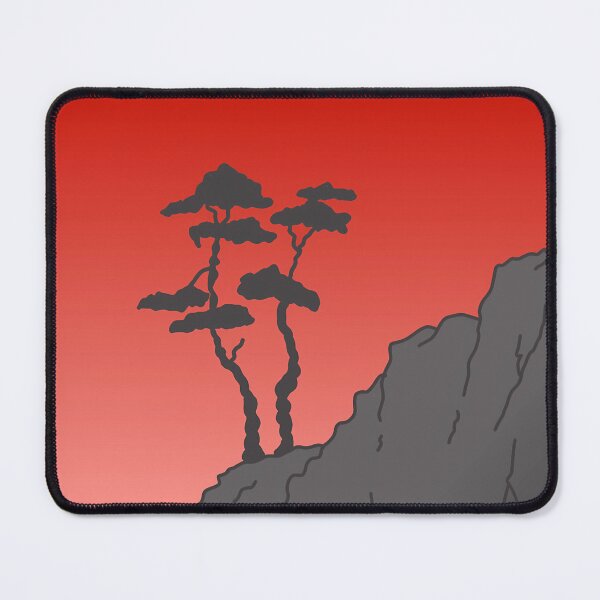 Item preview, Red Sunset Behind Bonsai Trees on a Rocky Cliff designed and sold by MeowTouch Art.
