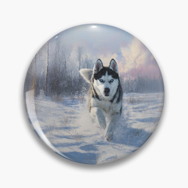 Item preview, A Siberian Husky dashing through fresh snow, Dogs in Motion designed and sold by CDC40.