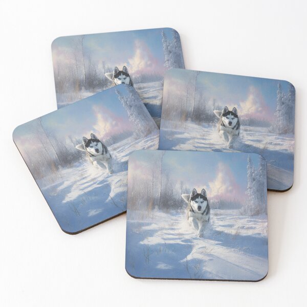 Item preview, A Siberian Husky dashing through fresh snow, Dogs in Motion designed and sold by CDC40.
