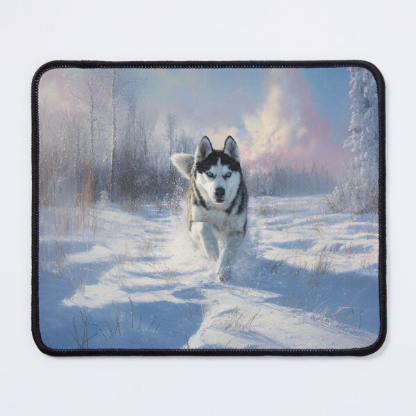 Item preview, A Siberian Husky dashing through fresh snow, Dogs in Motion designed and sold by CDC40.