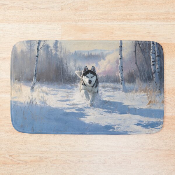 Item preview, A Siberian Husky dashing through fresh snow, Dogs in Motion designed and sold by CDC40.