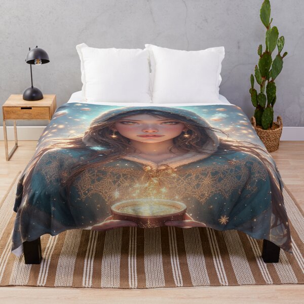 Item preview, Enchanted Winter Girl With Magical Cocoa – Fantasy Christmas Portrait Snowlight Aesthetic by NegarTv Designs designed and sold by NegarTv Designs.