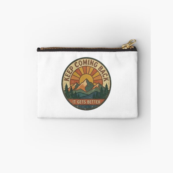 Item preview, Keep Coming Back It Gets Better - Retro Vintage Mountain Sunset Badge designed and sold by lamp148.