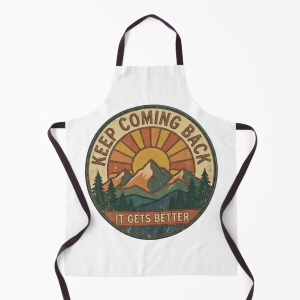 Item preview, Keep Coming Back It Gets Better - Retro Vintage Mountain Sunset Badge designed and sold by lamp148.