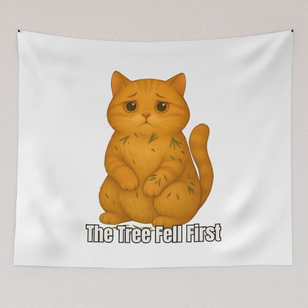 Item preview, Innocent Christmas Cat – The Tree Fell First designed and sold by SVALANART.