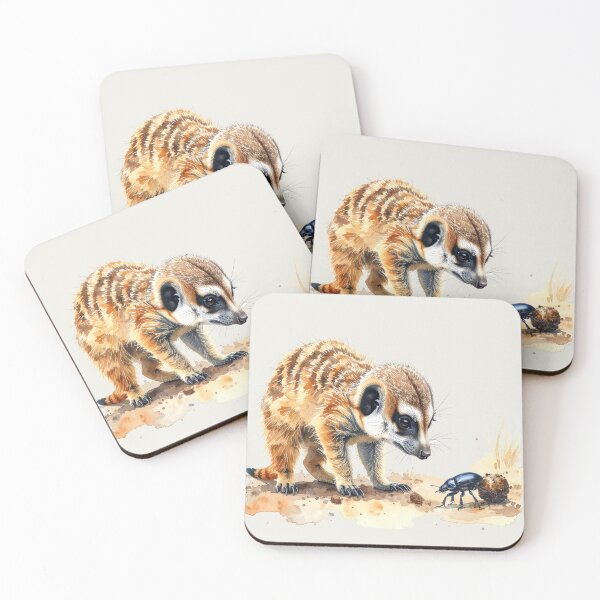 Item preview, Desert lovers, meerkats observe dung beetles designed and sold by LiskoDesign.