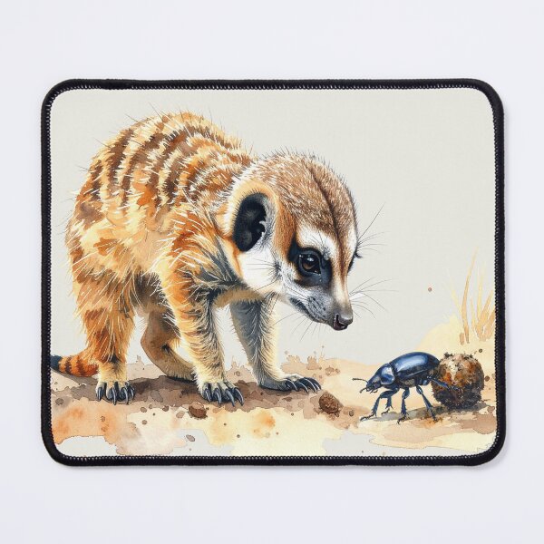 Item preview, Desert lovers, meerkats observe dung beetles designed and sold by LiskoDesign.