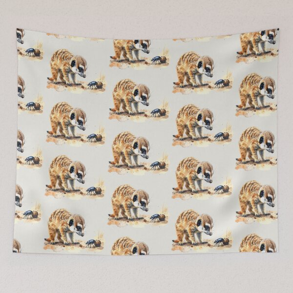 Item preview, Desert lovers, meerkats observe dung beetles designed and sold by LiskoDesign.