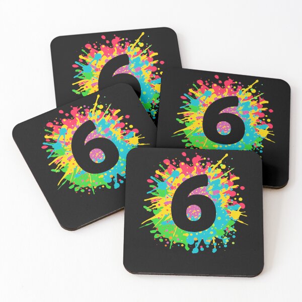 Item preview, 6Th Birthday 	 For Girls Boys. 6 Paint Splashes Tee. designed and sold by TysonLangosh.