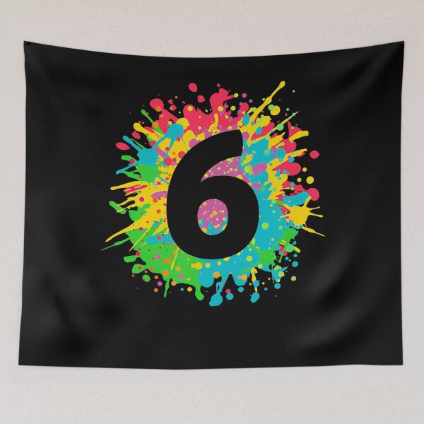 Item preview, 6Th Birthday 	 For Girls Boys. 6 Paint Splashes Tee. designed and sold by TysonLangosh.