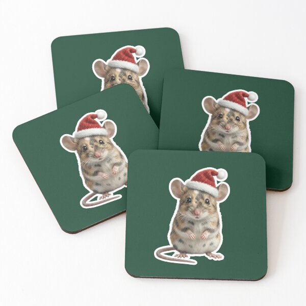 Item preview, Cute mouse with a big Christmas hat designed and sold by DAGHO.