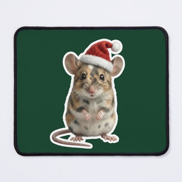 Item preview, Cute mouse with a big Christmas hat designed and sold by DAGHO.