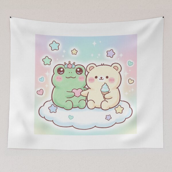 Item preview, Koko + Pudding Friendship | Kawaii Frog & Bear Digital Art | Pastel Cute Chibi Characters | KokoNPudding Original designed and sold by KokoNPudding.