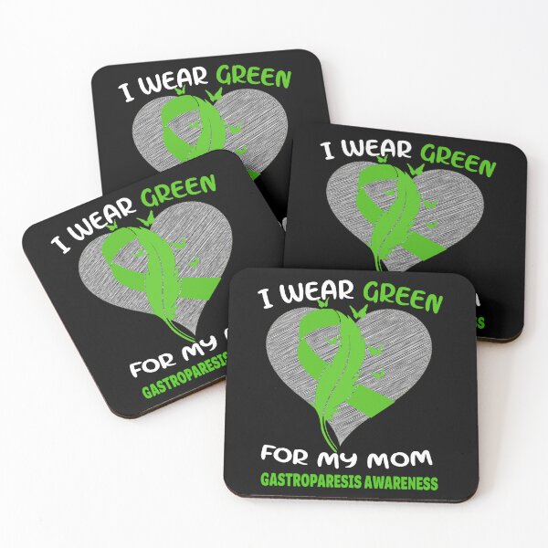 Item preview, Green Ribbon Gastroparesis Awareness Feather Mom Support Design designed and sold by Nocturnal-Vines.