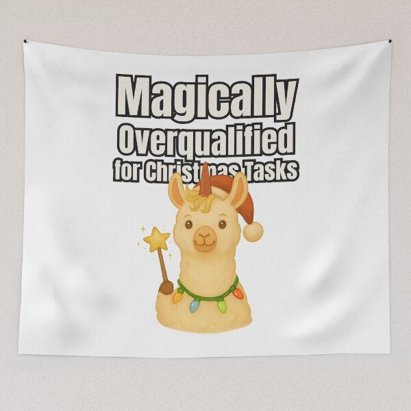 Item preview, Magical Christmas Llama – Overqualified for Christmas Tasks designed and sold by SVALANART.