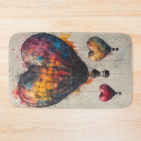 Item preview, Heart-shaped hot air balloons in watercolor style designed and sold by Mianku | Für das Leben.