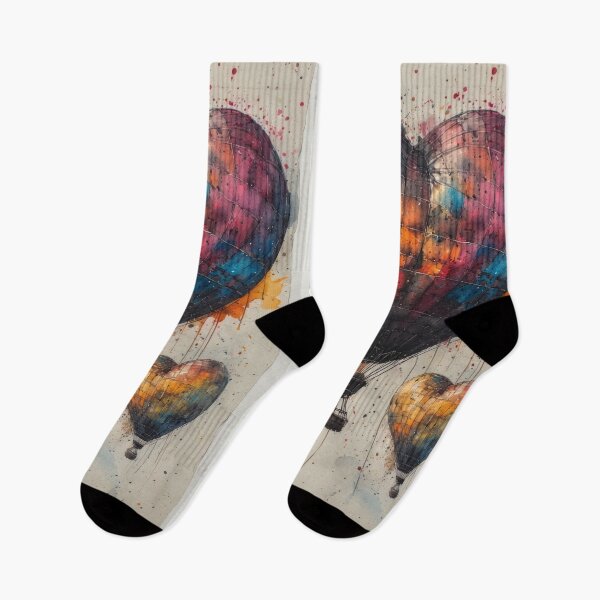 Item preview, Heart-shaped hot air balloons in watercolor style designed and sold by Mianku | Für das Leben.