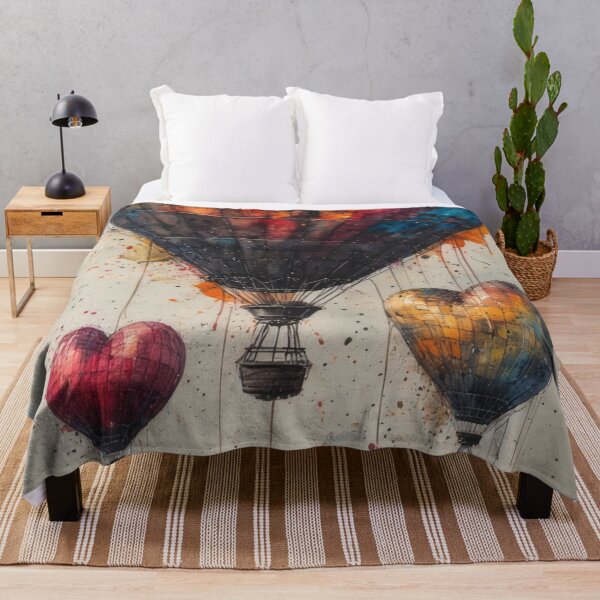Item preview, Heart-shaped hot air balloons in watercolor style designed and sold by Mianku | Für das Leben.