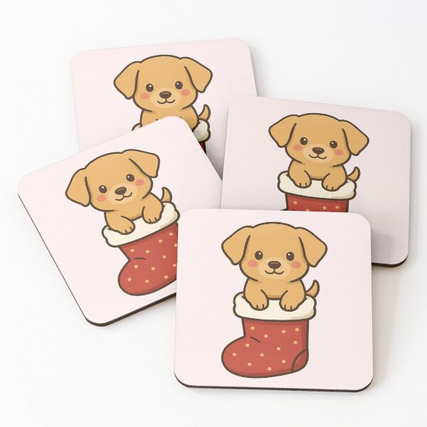 Item preview, Christmas Stocking Pup – Cute Cozy Dog Illustration designed and sold by dogmomtees.