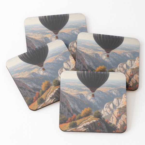 Item preview, Black balloon over picturesque mountain landscape designed and sold by Mianku | Für das Leben.