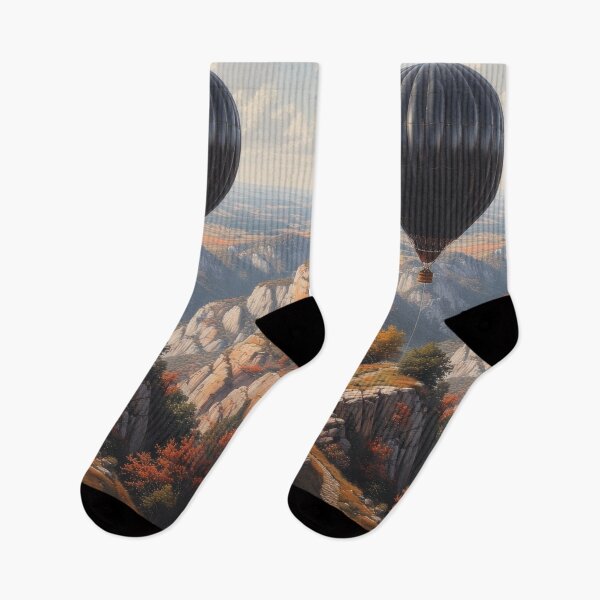 Item preview, Black balloon over picturesque mountain landscape designed and sold by Mianku | Für das Leben.