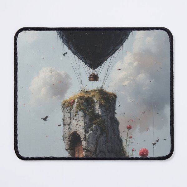 Item preview, Black heart-shaped balloon above a pink tower designed and sold by Mianku | Für das Leben.