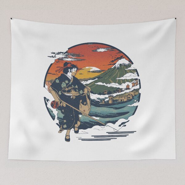 Item preview, Fiju Samurai – Japanese vintage illustration designed and sold by DesignGBA.