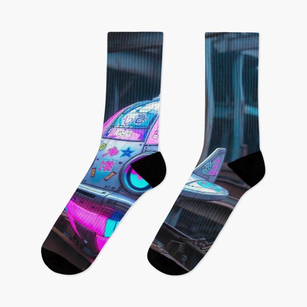 Item preview, Cyberpunk Kawaii Sticker UFO – Neon Graffiti Baby designed and sold by NordseeSteel.