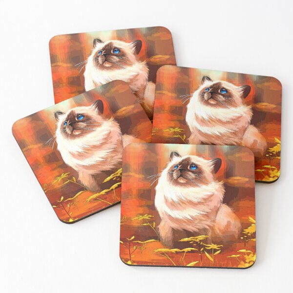 Item preview, Siamese Kitty in Autumn Leaves designed and sold by janamatrix.
