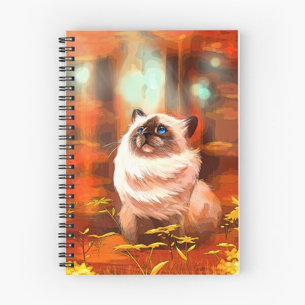Item preview, Siamese Kitty in Autumn Leaves designed and sold by janamatrix.