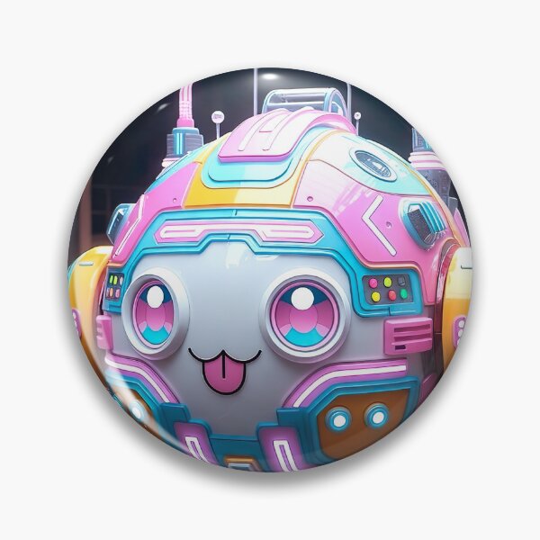 Item preview, Kawaii Cyberpunk Hover Bot – Pastel Neon Baby designed and sold by NordseeSteel.