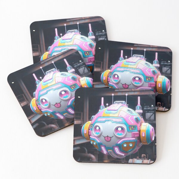 Item preview, Kawaii Cyberpunk Hover Bot – Pastel Neon Baby designed and sold by NordseeSteel.