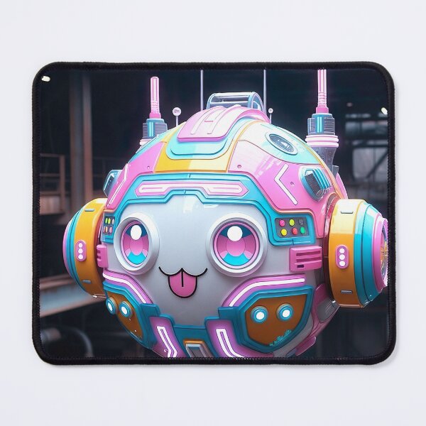 Item preview, Kawaii Cyberpunk Hover Bot – Pastel Neon Baby designed and sold by NordseeSteel.