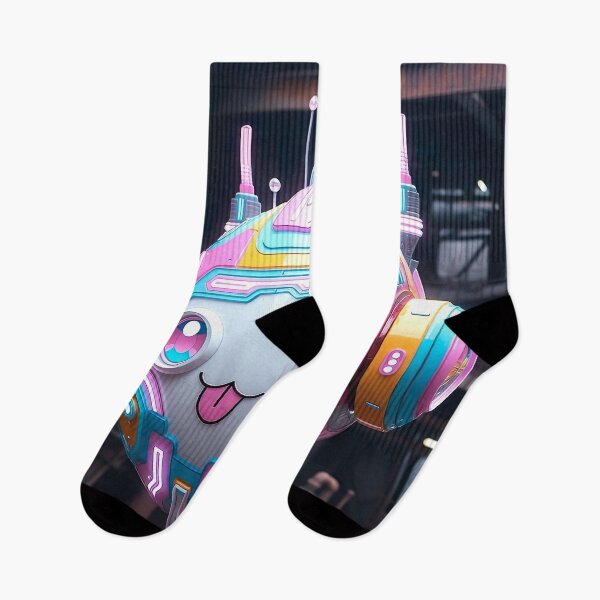 Item preview, Kawaii Cyberpunk Hover Bot – Pastel Neon Baby designed and sold by NordseeSteel.