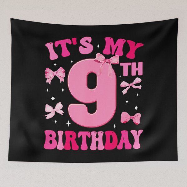 Item preview, It'S My 9Th Birthday Girl Coquette Bow 9 Year Old Party Girl designed and sold by TysonLangosh.