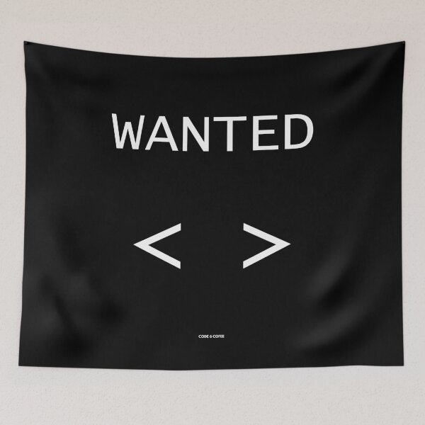 Item preview, WANTED <> | HTML / Tag Brackets — Dev Humor by Code 6 Coffee designed and sold by Code6Coffee.