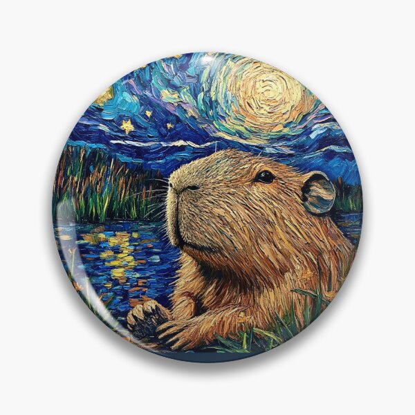 Item preview, The Spiritual Capybara / Starry Night designed and sold by Myra365Art.