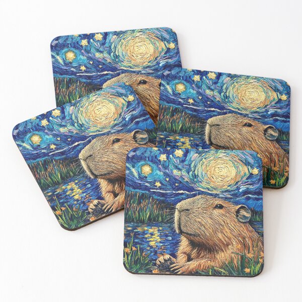 Item preview, The Spiritual Capybara / Starry Night designed and sold by Myra365Art.