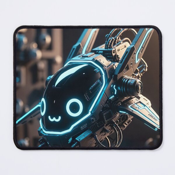Item preview, Kawaii Cyberpunk Hover Mech – Neon Baby Robot designed and sold by NordseeSteel.