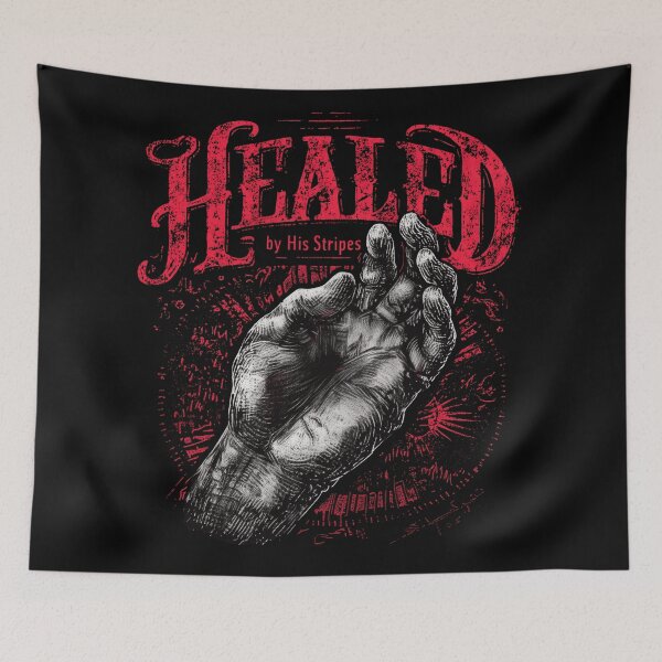 Item preview, Healed by His Stripes | Jesus Christ Hand - Gothic Grunge Christian  designed and sold by Blood Washed Apparel.