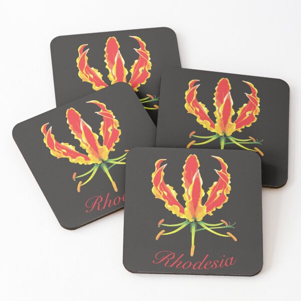 Item preview, Flame Lily “Rhodesia” — Bold Red-Gold Botanical on Black designed and sold by MvuuStudio.