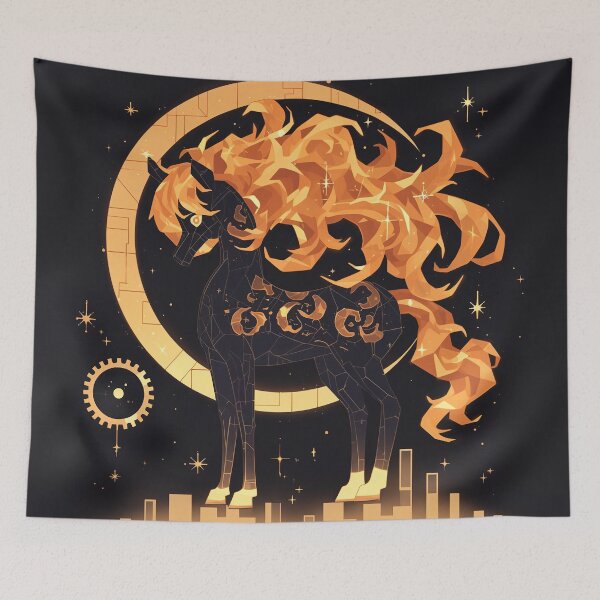Item preview, Golden Celestial Cyberpunk Horse designed and sold by bubblegoth.
