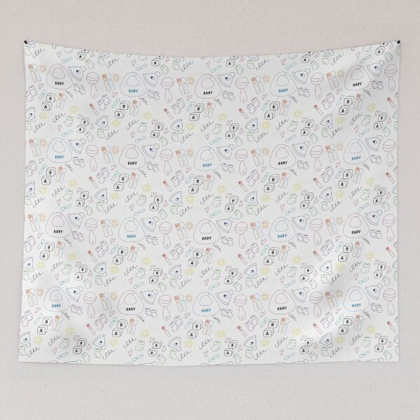 Item preview, Cute Baby Essentials Seamless Pattern – Colorful Line Art Design designed and sold by A-sam9.