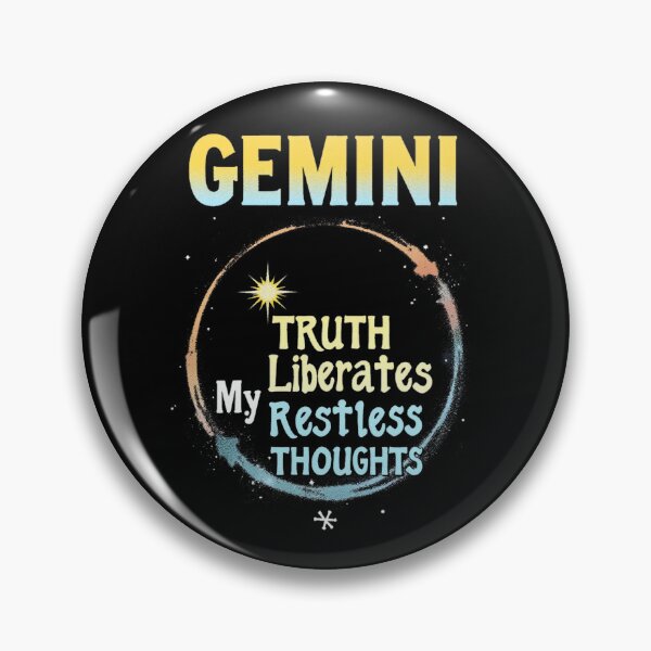 Item preview, Gemini “Truth Liberates My Restless Thoughts” — Cosmic Air Sign Clarity & Mental Freedom Art designed and sold by YNTF | Why Not Think Free.