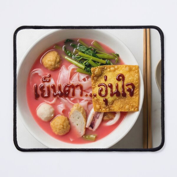 Item preview, Yen Ta Fo Pink Noodle Soup with Sauce Art designed and sold by mronsunday AI Art Studio.