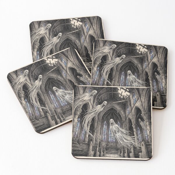 Item preview, Gothic Mansion Haunting nightmare illustration art designed and sold by Vintage Designs +.